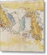 Folios F 22v-23r. Codex Madrid Ii -ms. 8936- 'treaty Of Fortification, Statics And Geometry'. 158... Metal Print