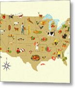 Food Sources Across The Usa Metal Poster