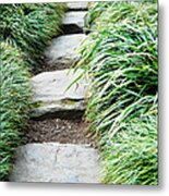 Footpath Through Zen Garden, Uk Metal Print