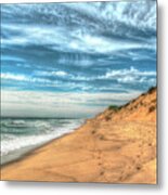 Footprints On Cape Cod Shore Metal Print