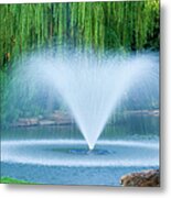 Fountain In The Park Metal Print