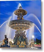 Fountains On The Place De La Concorde Metal Print