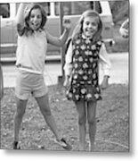 Four Girls, Jumping, 1972 Metal Print