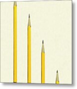 Four Sized Pencils Metal Print