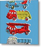 Four Trucks Metal Poster
