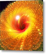 Fractal Flower Yellow-orange Metal Print