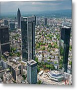 Frankfurt Downtown Skyscrapers Aerial Metal Print