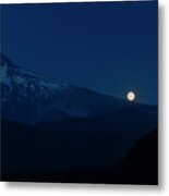 Full Moon On Mt. Hood Flanks Metal Print