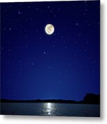 Full Moon Over New Hampshire Metal Print