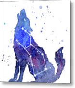 Galaxy Wolf - Lupus Constellation Metal Print