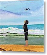 Gazing At Gulls Metal Print