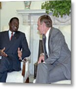 George Bush And President Gnassingbe Metal Print