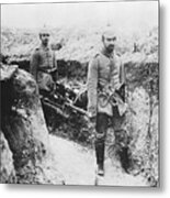 German Soldiers Carrying Machine Gun Metal Print