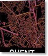 Ghent City Map Metal Print