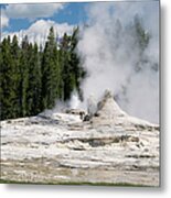 Giant Geyser Erupting At Yellowstone Metal Print