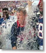Giants Pouring Water Over Bill Parcells Metal Print