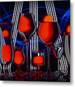 Glasses Play With Red Balls Metal Print