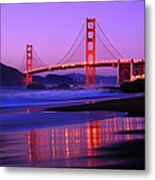 Golden Gate Bridge Dusk Metal Print