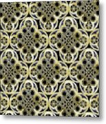 Golden Moroccan Tile Glam #1 #pattern #decor #art Metal Print