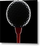 Golfball On Golf Tee Metal Print