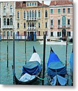 Gondolas At The Grand Canal Metal Print