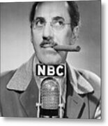 Goucho Marx Posing With Nbc Microphone Metal Print
