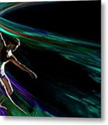 Graceful Dancer In Swirl Of Colored Metal Print