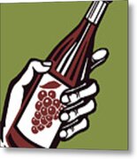 Grape Soda In Hand Metal Poster