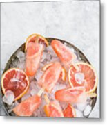 Grapefruit And Champagne Ice Popsicles Metal Print