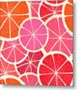 Grapefruit Seamless Background Metal Print