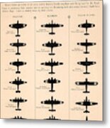 Great Britain Warplanes - Aircraft Spotting Guide - Aircraft Silhouette - World War 2 Metal Print