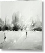 Great Lawn Light Central Park Nyc Metal Print