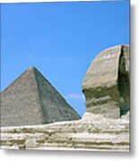 Great Pyramid & Sphinx Of Giza Metal Print