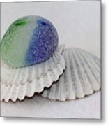 Green And Blue Sea Glass Metal Print