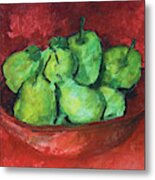 Green Apples And Pears Metal Print