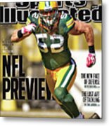 Green Bay Packers Clay Matthews, 2011 Nfl Football Preview Sports Illustrated Cover Metal Print