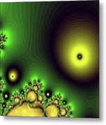 Green Glowing Bliss Abstract Metal Print