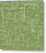 Green Home Interior Elements Metal Poster