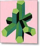 Green Shapes Metal Poster