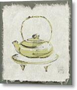 Green Teapot Metal Print