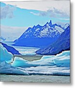 Grey Glacier, Torres Del Paine National Metal Print