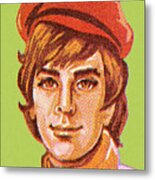 Groovy Guy Wearing Hat Metal Print