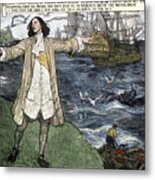 Guillaume (william) Penn (1644-1718) Founder Of Pennsylvania William Penn's Vision Of Liberating Prisoners By Removing Them From England Metal Print