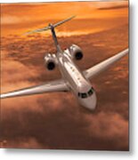 Gulfstream 550 Out Of The Sunset Metal Print