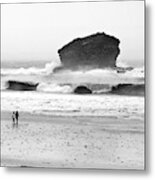 Gull Rock Portreath Metal Print