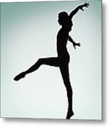 Gymnast On Balance Beam Metal Print