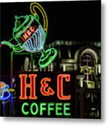 H And C Coffee Sign Roanoke Virginia Metal Print