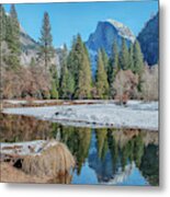 Half Dome And Reflection Metal Print