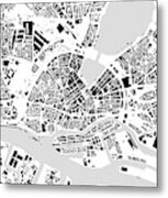 Hamburg Building Map Metal Print