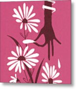 Hand Picking Petals From Flowers Metal Poster